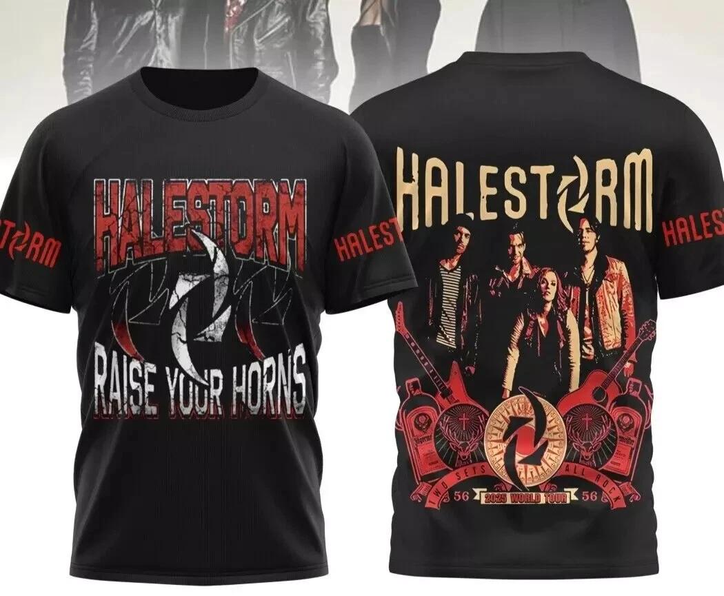 Halestorm – Raise Your Horns 2025 World Tour 3D T-Shirt M624 S
