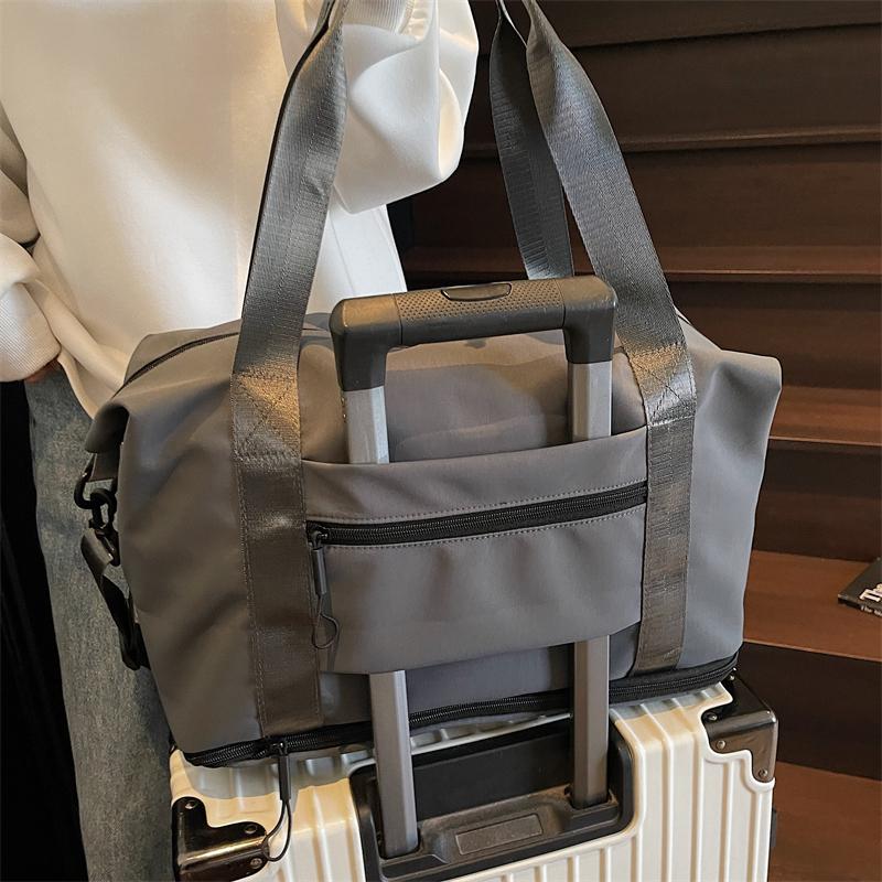 Casual Casual Tote Bag Lightweight Solid Color Travel Luggage Bag Drawstring Portable Oxford Cloth Shoulder Bag Travel