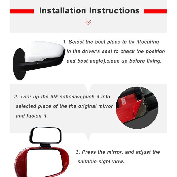 YASOKRO Car Blind Spot Mirror Wide Angle Mirror Adjustable Convex Rearview Mirror for Safety Parking Car Mirror