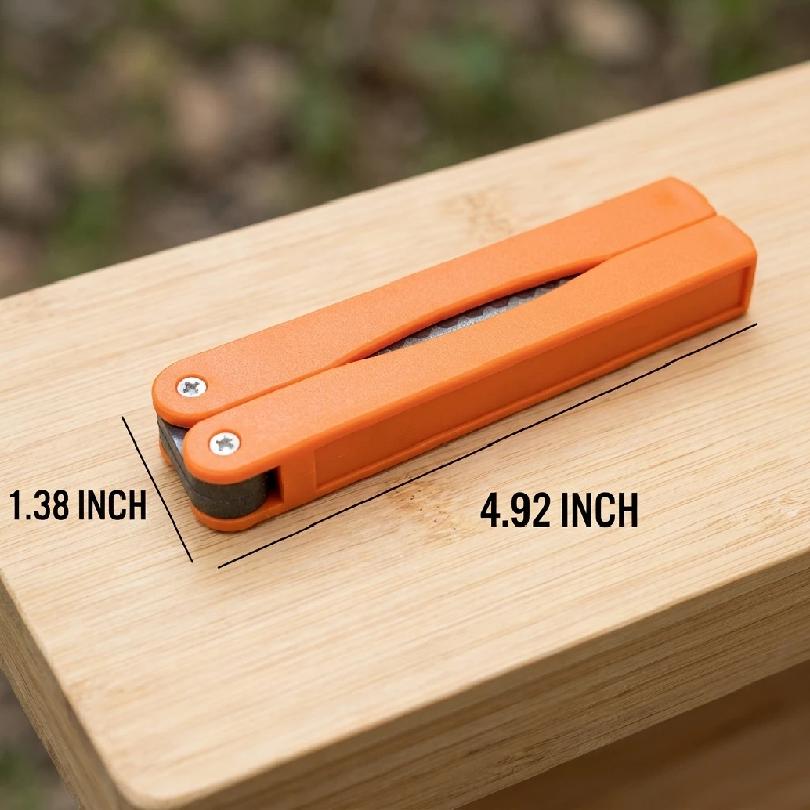 1PCS Portable Folding Pocket Knife Sharpener with Double Sided Diamond Sharpening Stone for Outdoor Use
