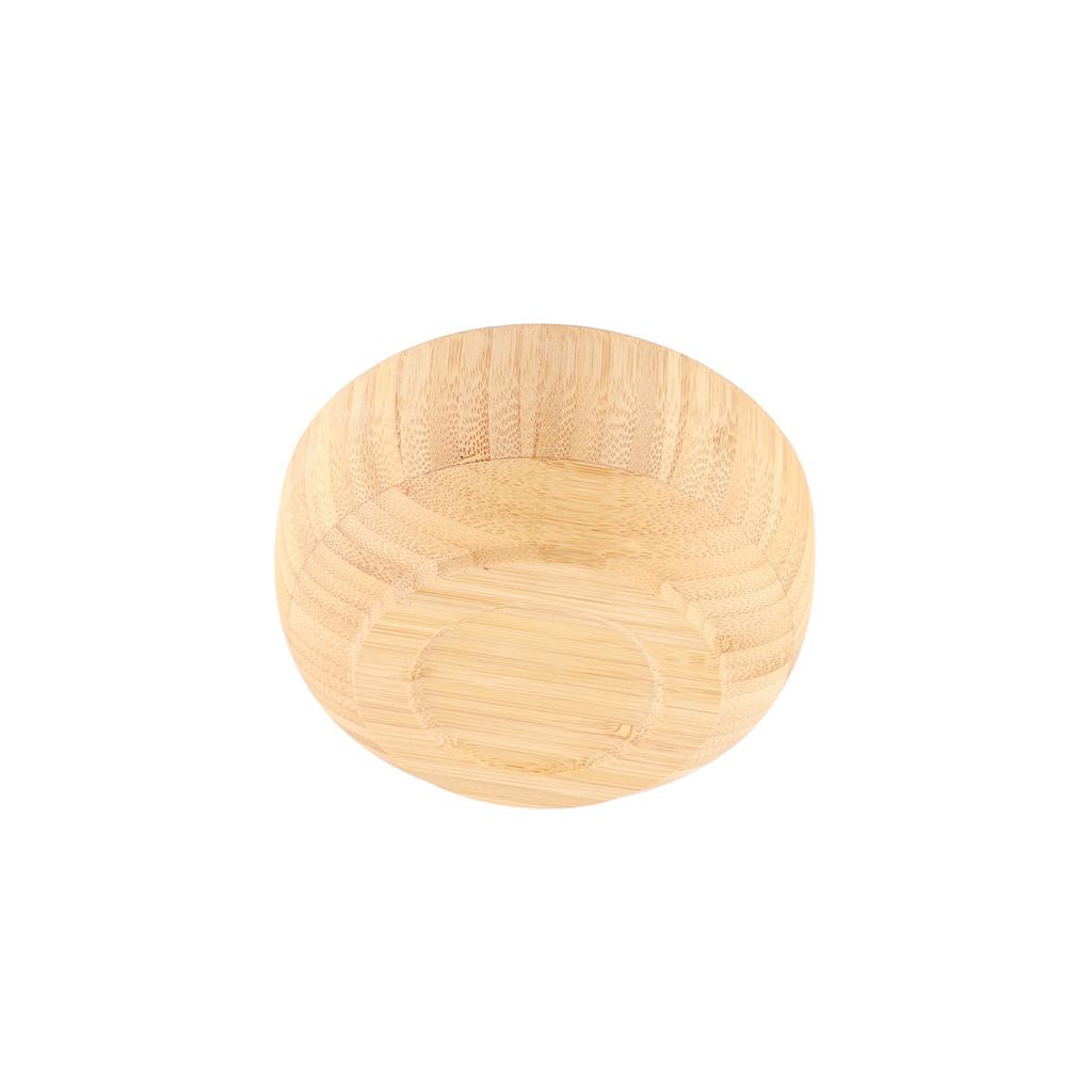 Bamboo Salad Bowl Round Serving Bowl Natural Wood Dishware for Fruit Snacks Appetizers