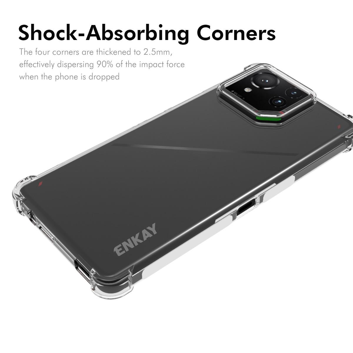 

For Asus ROG Phone 9 Pro 5G/ROG Phone 9 5G Clear Phone Case ENKAY HAT PRINCE Shockproof Anti-Slip TPU Cover Transparent
