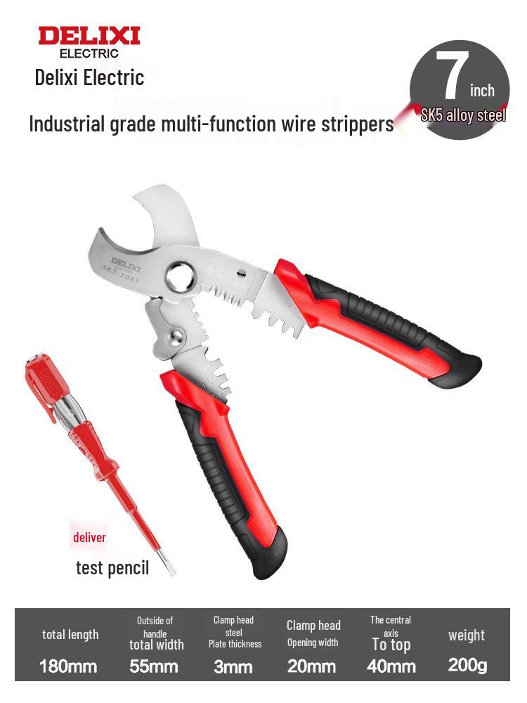 Delixi Multifunctional Electrician Wire Strippers and Crimping Pliers