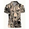 2025 New Cross-border Dropshipping Men's Regular Version Leopard Print Casual Short Sleeved Polo Shirt Casual Men's Polo Shirt Collar