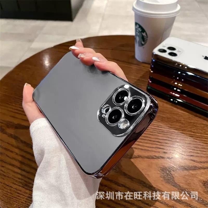 Matte Phone Case IPhone 15 Pro Max 14 13 12 Series Shockproof Anti-fingerprint Protective Cover With Electroplated Lens
