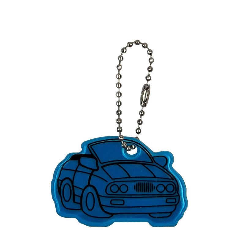 Kreskówkowy Samochód Odblaskowy Wisiorek Brelok do Plecaków Szkolnych dla Uczniów