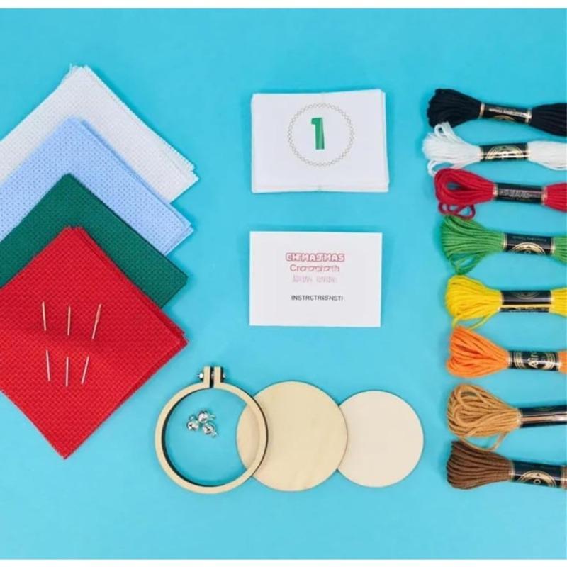 Christmas Cross Stitch Advent Calendar, Christmas Countdown Advent Calendar Embroidery Kit 2024, Gift for Beginners and Craft Lovers