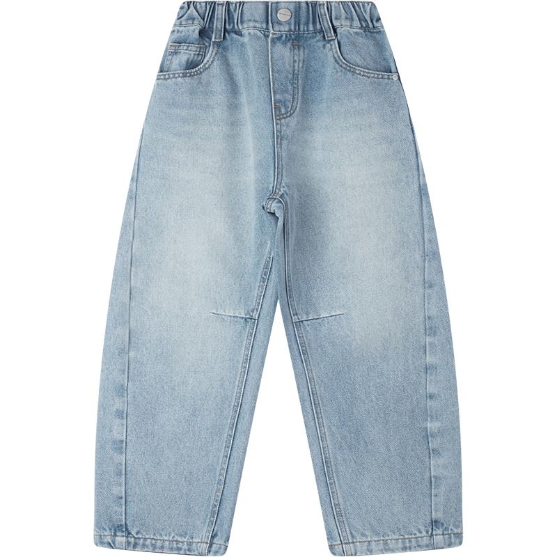 

Mucmukn Boys Pleated Curved-Leg Washed Denim Jeans 110CM