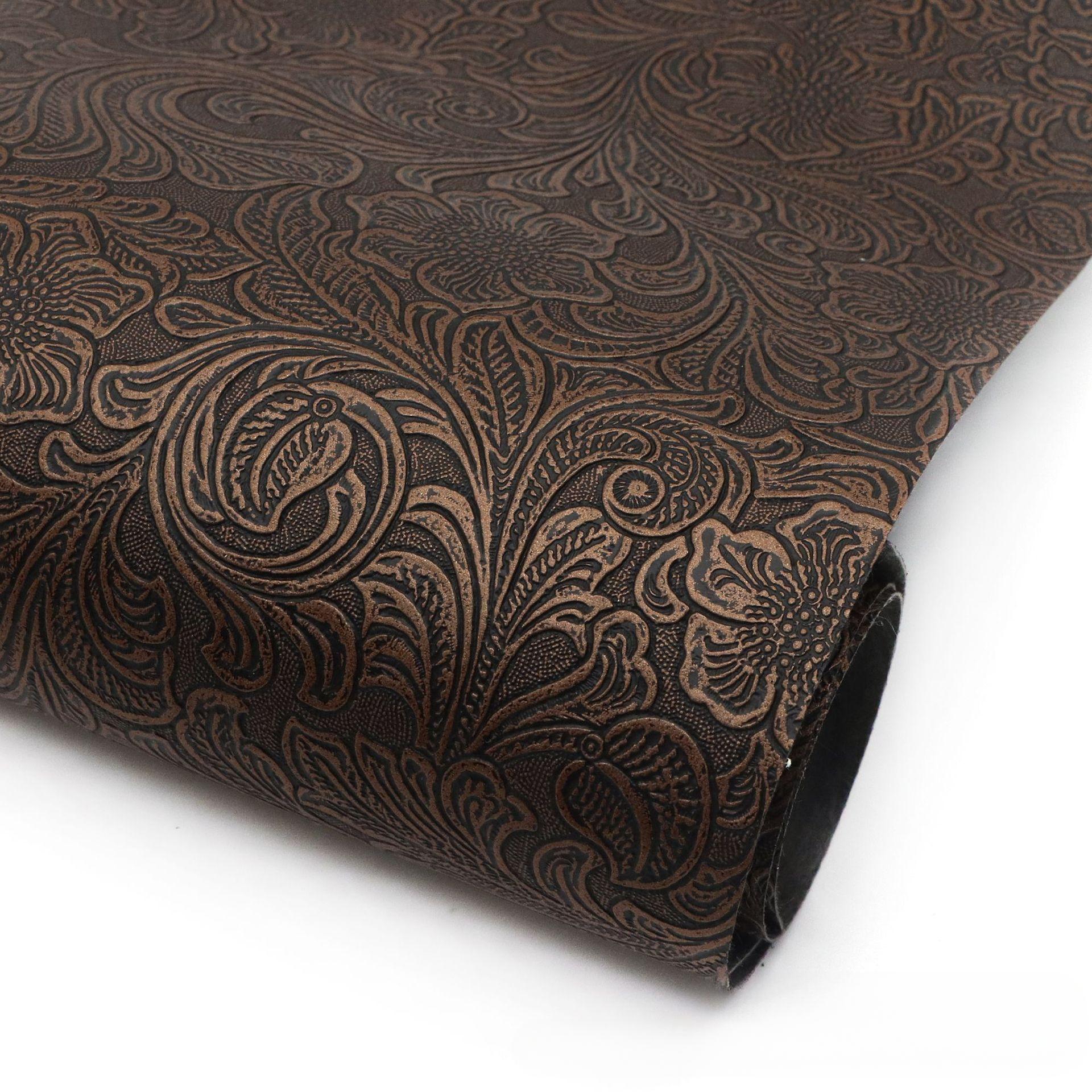 

Geometric Textured PVC Leather Sheet 20x33cm - Embossed Faux Leather Panel for DIY Wallets & Crafts коричневий