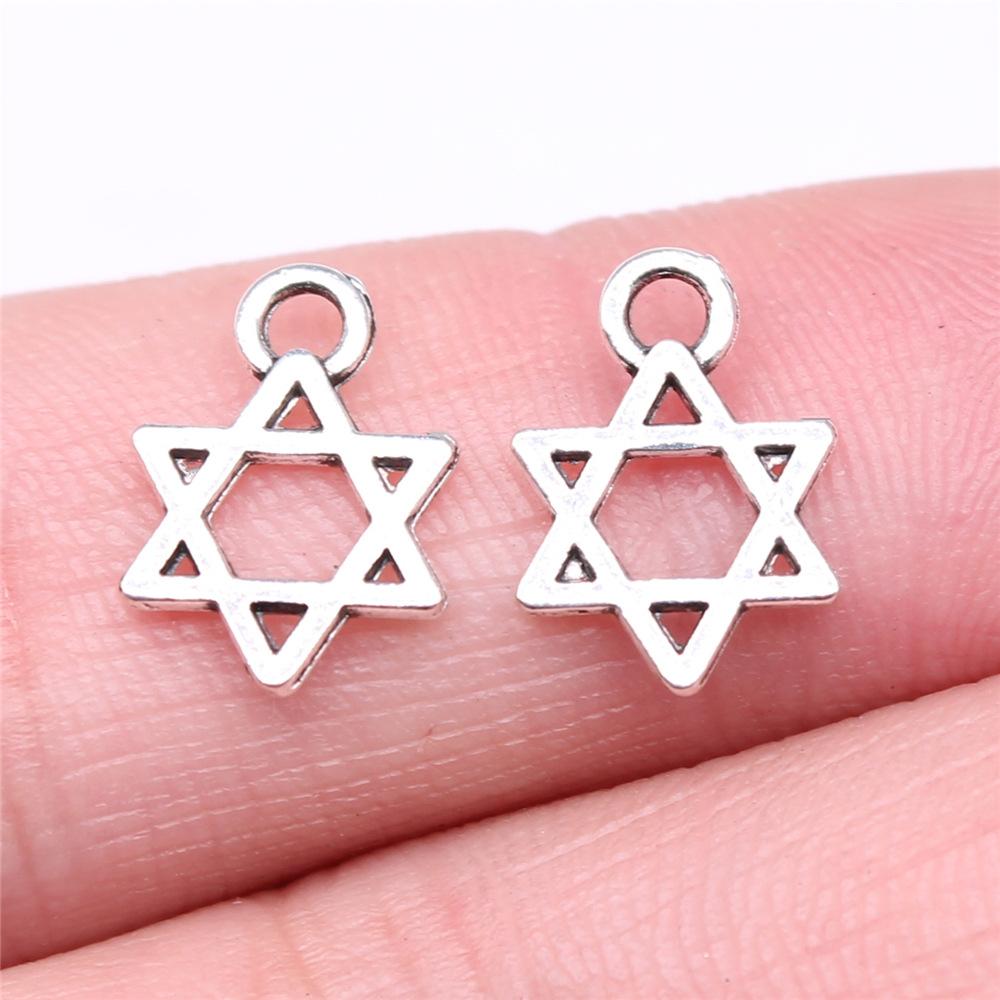 20pcs Star Of David Pendant Charms Antique Silver Color Star Of David Charms Jewelry DIY Star Of David Charms For Bracelet