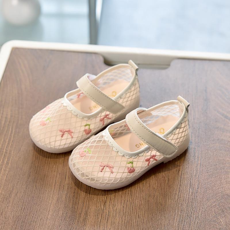 

Sneakers with Anti-slip and Soft Sole Toddler Shoes for Girls, Breathable Perforated Sandals 20 брудно-білий