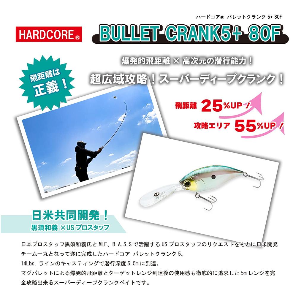 DUEL HARDCORE Hardcore Bullet Crank 80F Crankbait Freshwater 80mm Blue Sexy Shad 5+ [Fishing Tackle, Bass] R1421-BSSH 03