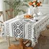 Cotton and Linen Tablecloths, Spring and Summer Green Leaves, Fresh Fabric Decorations, Dust-proof and Stain Proof Tea Table Cloths