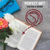 Multipurpose Hand Knotted Crossing Rosary Necklace Sturdy Cotton Thread Jewelry Accessory for Mindfulness Stylish Outfits