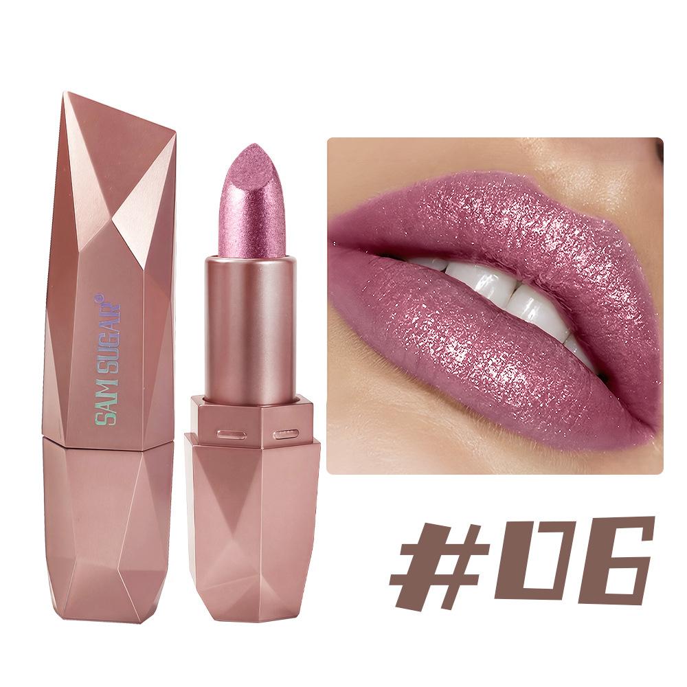 Glitzernder Schimmernder Metallischer Lippenstift Perlglänzende Lippenfarbe, Lang Haltend Lippen Mattes Lippen Make-up Geschenke für Frauen Lippenöl Kosmetik
