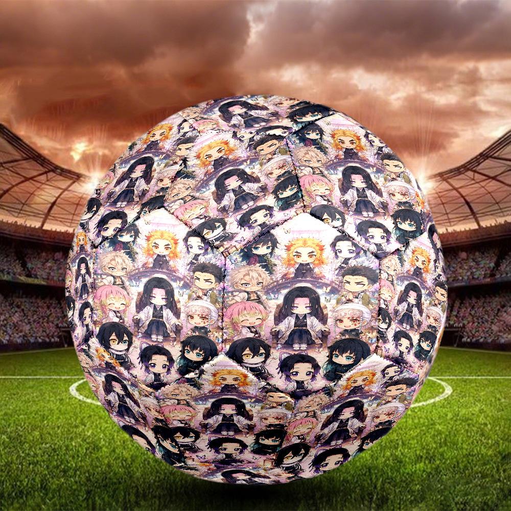 Demon Slayer Print Size 5 Soccer Ball, Standard Match Football for Sports Game and Team Practice, Ideal Gift for Soccer Fans