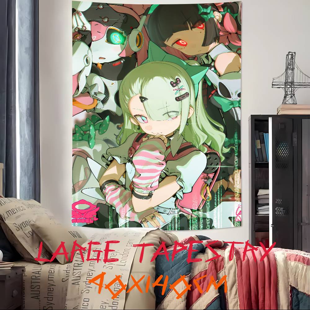 Large Cool Video Game ZZZ Cute Kawaii Angel Girl Tapestry Wall Hanging Art Decoration Aesthetic Background Cloth Birthday Gif