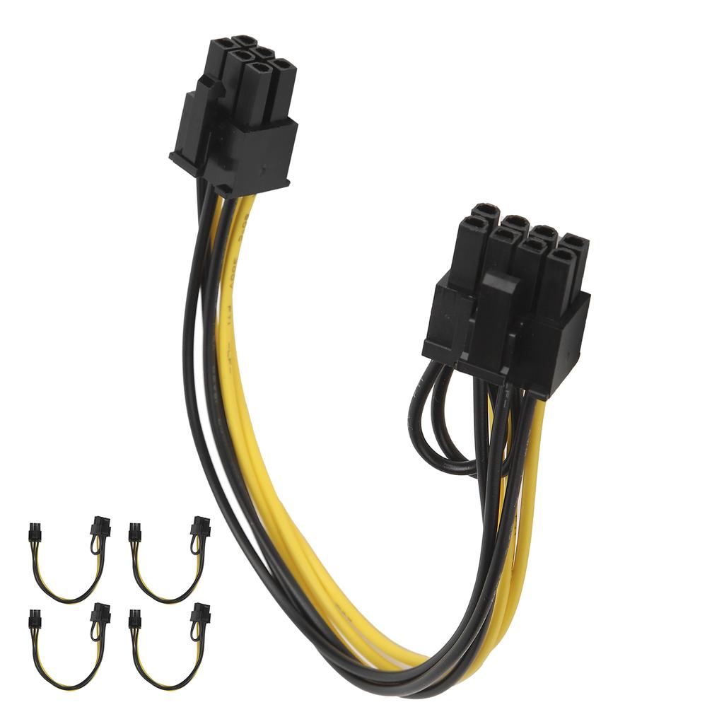 5pcs 6pin Female to 8pin Female (6pin 2pin) Power Cable Graphics Card Adapter Cable Cord
