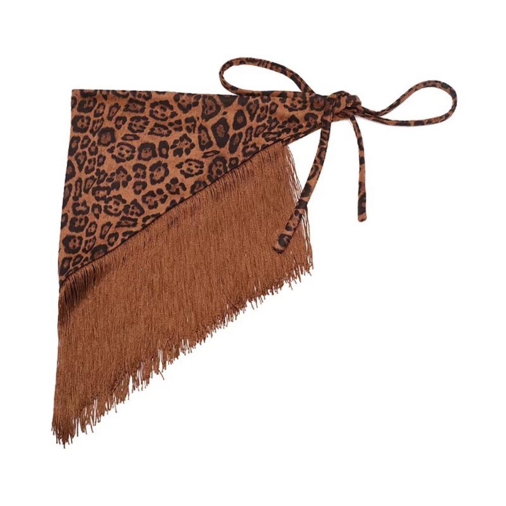 Jeans Decor Suede Leopard Print Belt Hip-hop Fur Triangle Belt  Waist Accessories