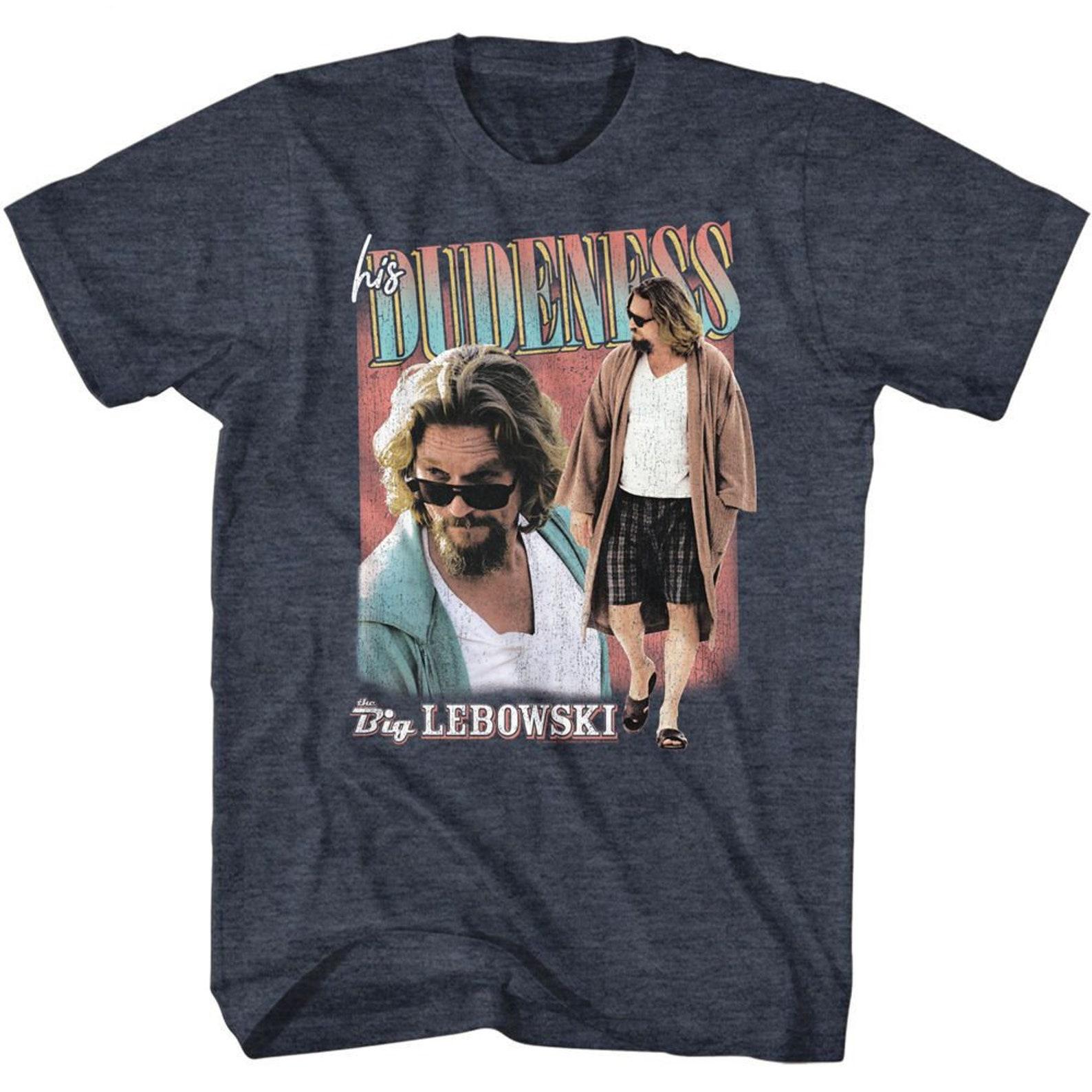Big Lebowski Duo Pic Navy Heather T-Shirt L