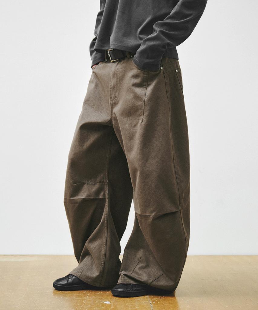 INTEMPOMOOD Curve Snap Wide Pants_Khaki