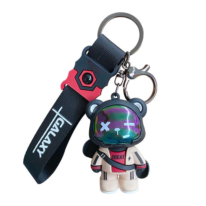 Cartoon Bear Keychain Punk Animal Keyring Car Bag Pendant Key Chains Couple Halloween Gift