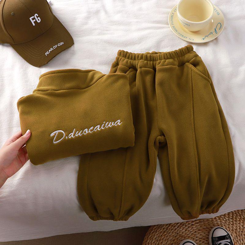 

Детский флисовый костюм-двойка для осени/зимы - Корейский стиль для мальчиков и девочек 130 cm