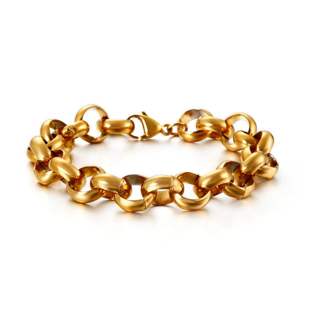 O-shaped Round Stainless Steel Bracelet Men and Women Punk Style Chain