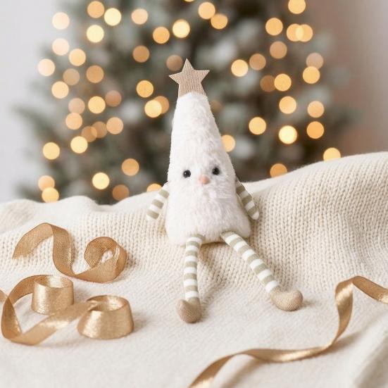 Festive Atmosphere Soft Furnishings Christmas Tree Plush Ornament with Dangling Legs, Cute Stuffed Figure, for Home Doll Living Room Sofa And