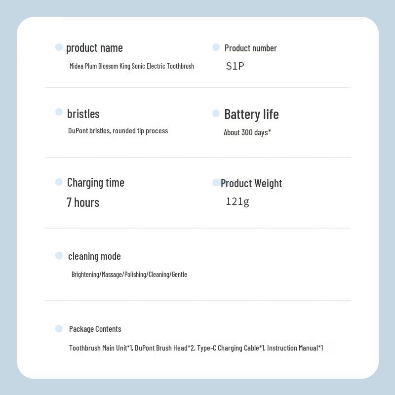 Midea S1P-2 Smart Sonic Electric Toothbrush