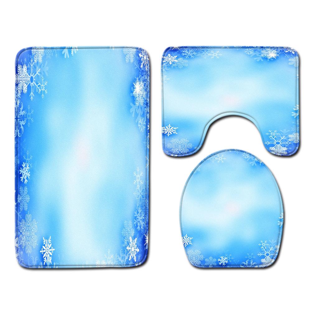 Gradual Change Pattern Toilet Floor Mat Three-Piece Bathroom Three-Piece Carpet Door Mat