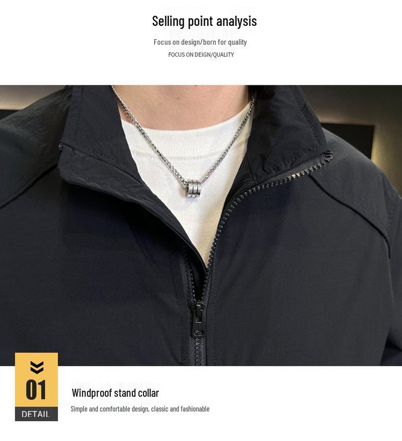 Herren Trendige Stehkragen Workwear Jacke - Herbst Koreanischer Stil Lässige Oberbekleidung