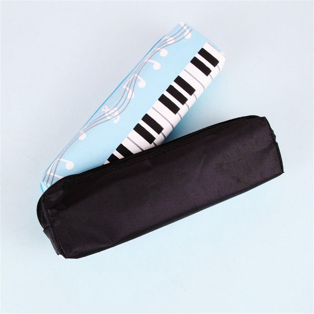 Creative Musical Note Piano Stationery Pouch Student Pencil Case Square Single Layer Oxford Cloth Pen Bag for Girls Boy