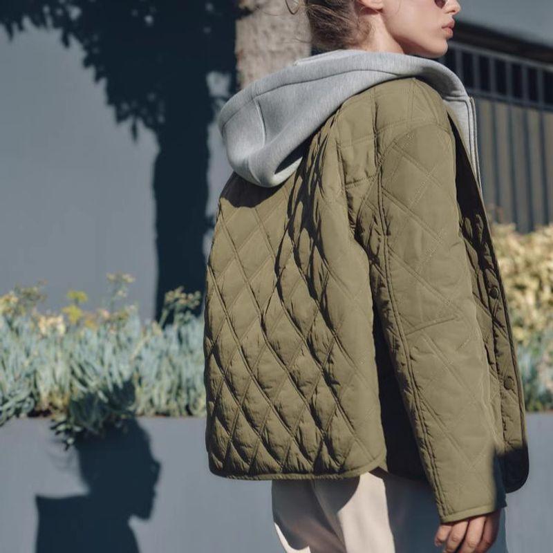 Women's Clothing Fall and Winter New Arrival Loose Detachable Hooded round Neck Long Sleeves Cotton Jacket Outwear 8073246