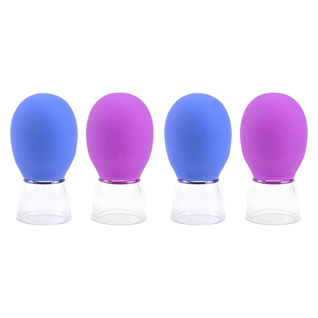 4Pcs Facial Cupping Set, Vacuum Suction Household Silicone Cups, Massage Cups for Arms Back