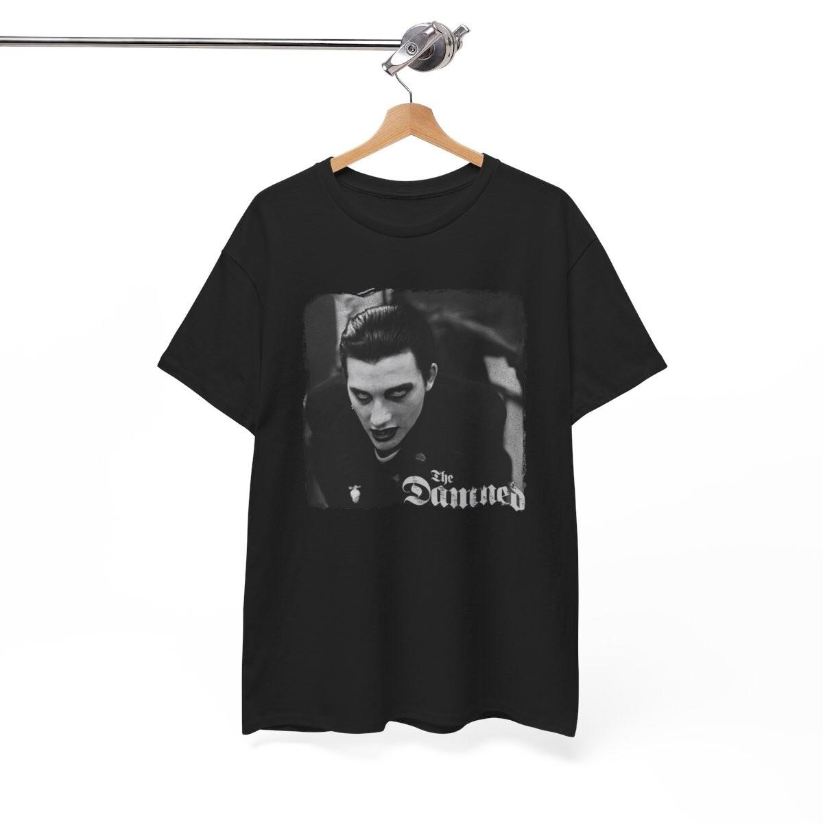 Dave Vanian Black T-Shirt, The Damned T-Shirt, Goth Rock Punk Band Unisex Tee S