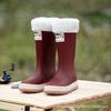 Rain shoes men and women wear fashionable and versatile outdoor waterproof and non-slip rain boots thickened velvet glue shoes