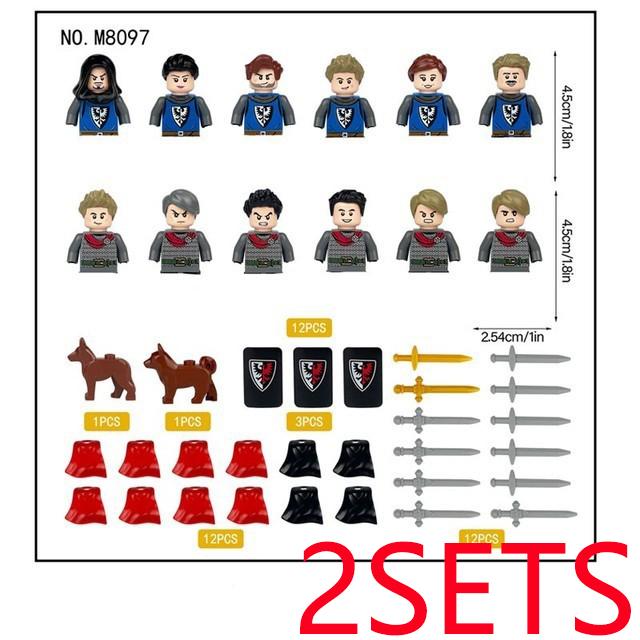 Military Building Blocks Medieval Solider Figures Gifts Toys Weapons Shield Holy Roman Saint Lazarus Jerusalem Knight Legion MOC