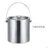 Stainless Steel Insulated Ice Bucket with Lid,Carry leather Handle,Great for home and bar, Chilling