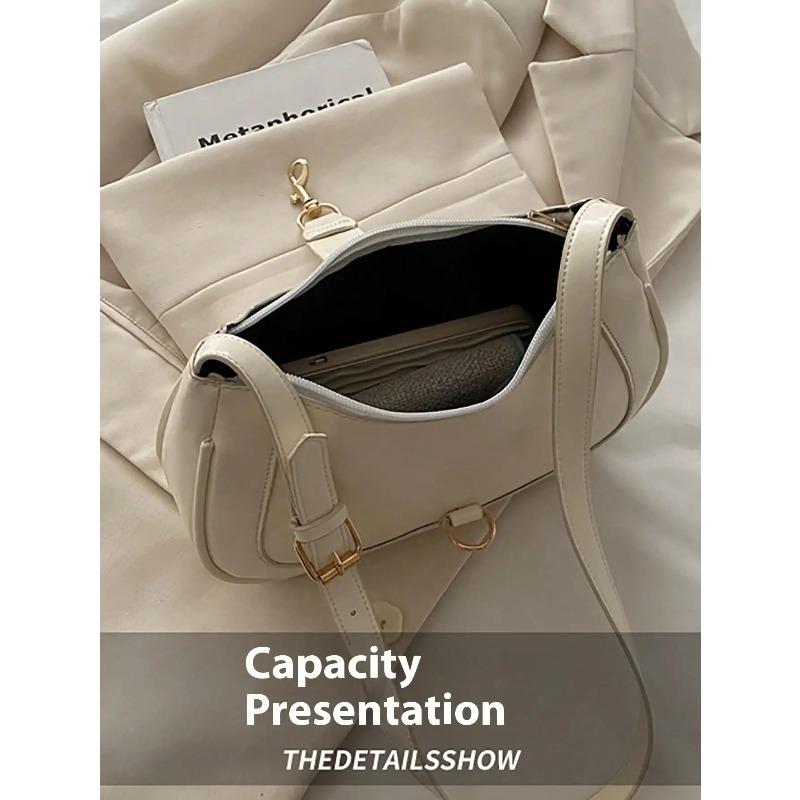 French retro saddle bag versatile underarm bag metal decorati punk style women's shoulder bag