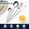 24 Pieces Flatware Cutlery Set Stainless Steel Tableware Dessert Tea Spoon Dishwasher Safe for Home Dining Room Kitchenware