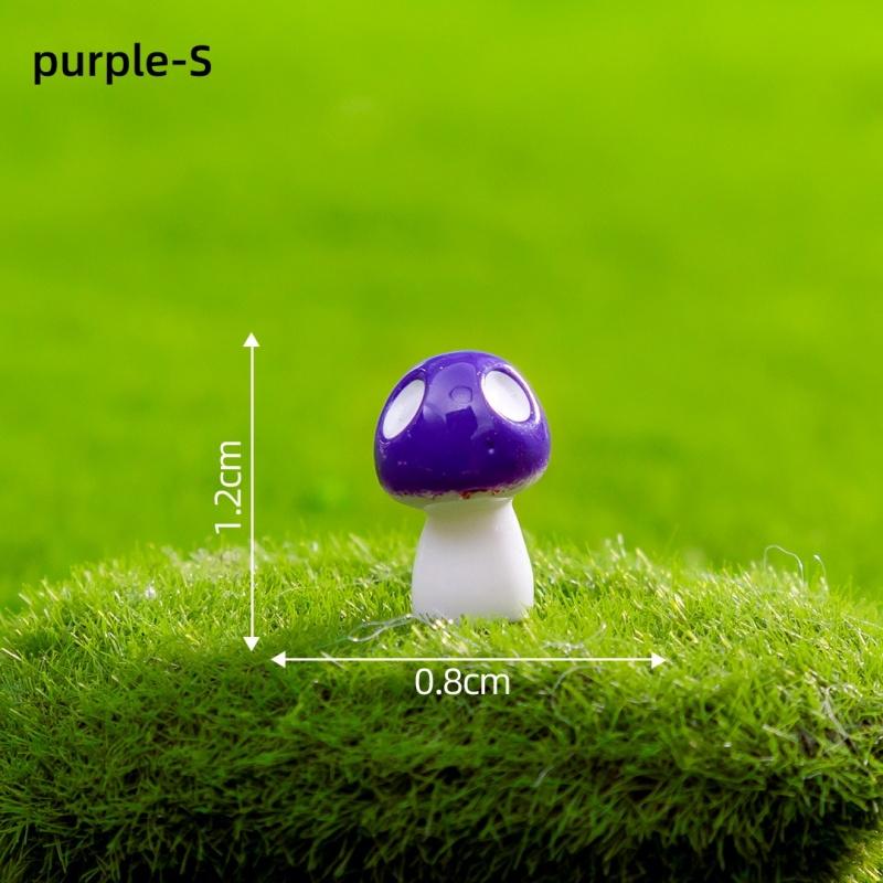 New 10-80PCS Mini Resin Mushroom 8 Colors Small Mushrooms for Dollhouse Decor Micro Fairy Garden Landscape Aquarium Tiny Toys