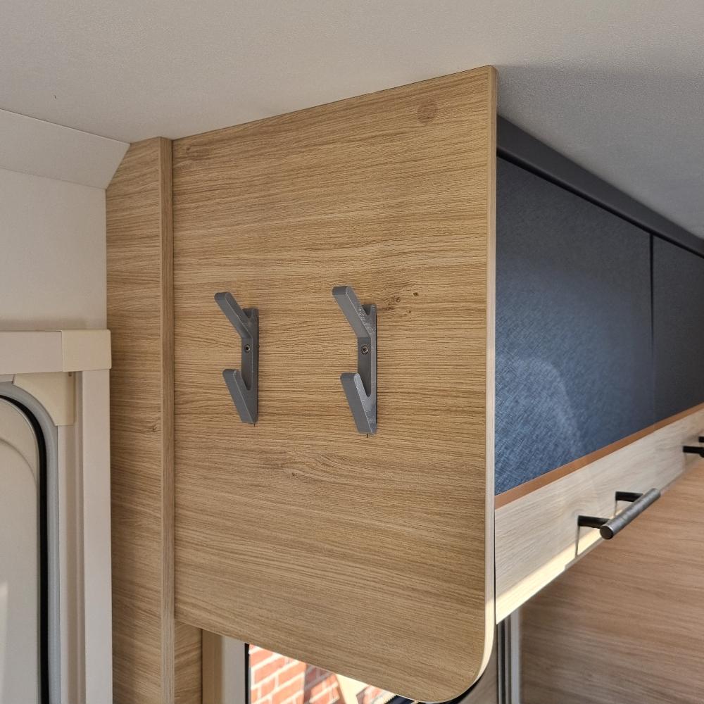 Universal 3D Printed Hook Set of 2, Ideal for Home, RV and Wardrobe, Simple Installation & Space-Saving Design