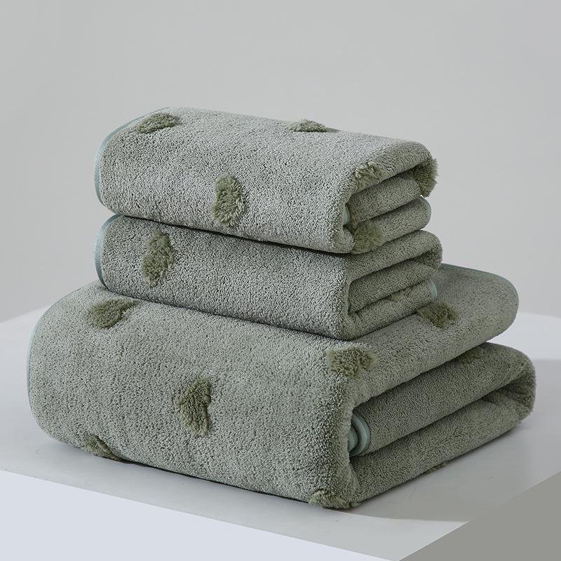 Coral Fleece Double-Sided Quick Dry Towels for Home - Mother-Child & Couple Set