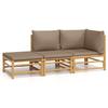 VidaXL Garden Lounge Set 3 Pcs with Taupe Cushions Bamboo 3155140