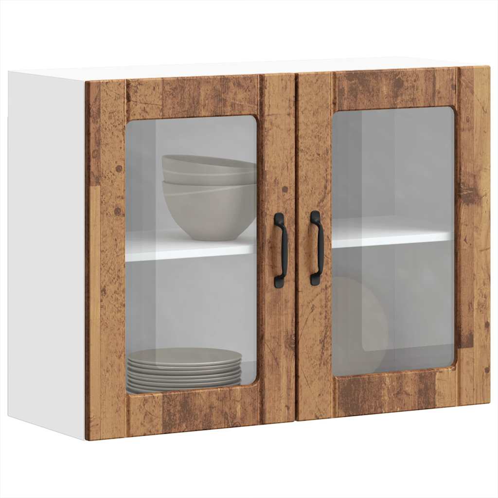 Kitchen Wall Cabinet With Doors, Lucca, Old Wood
