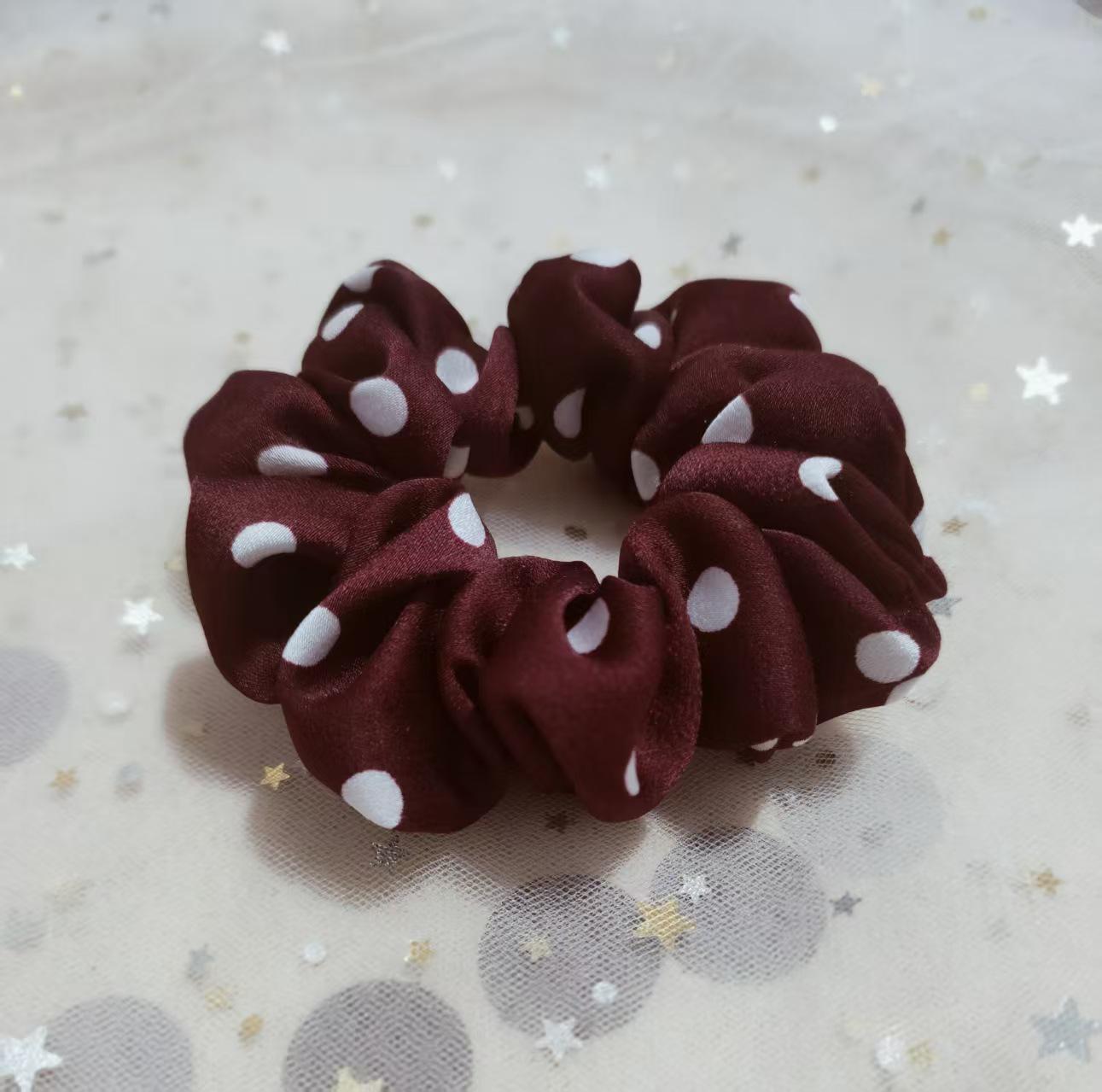 Ретро тканевая резинка для волос в горошек, простая женская резинка для волос, европейский и американский стиль