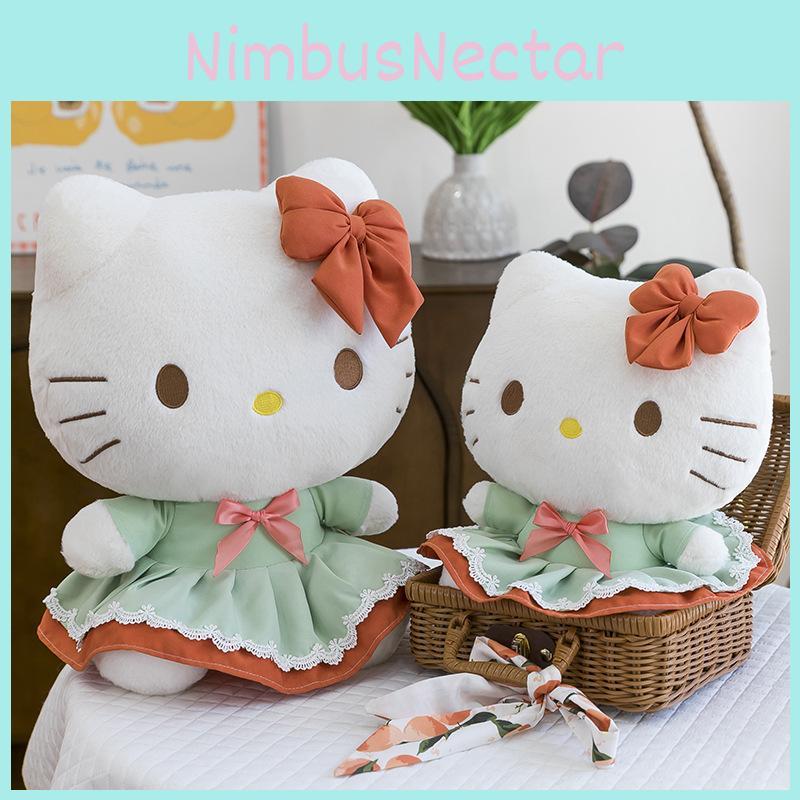 Stuffed Plush Animal Green Dress Toys Bow Multiple Sizes Dolls Gifts