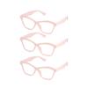 3PCS Fashion Cat Eye Reading Glasses Anti-Blue Light Presbyopia Farsighted Female Reading Glasses Male