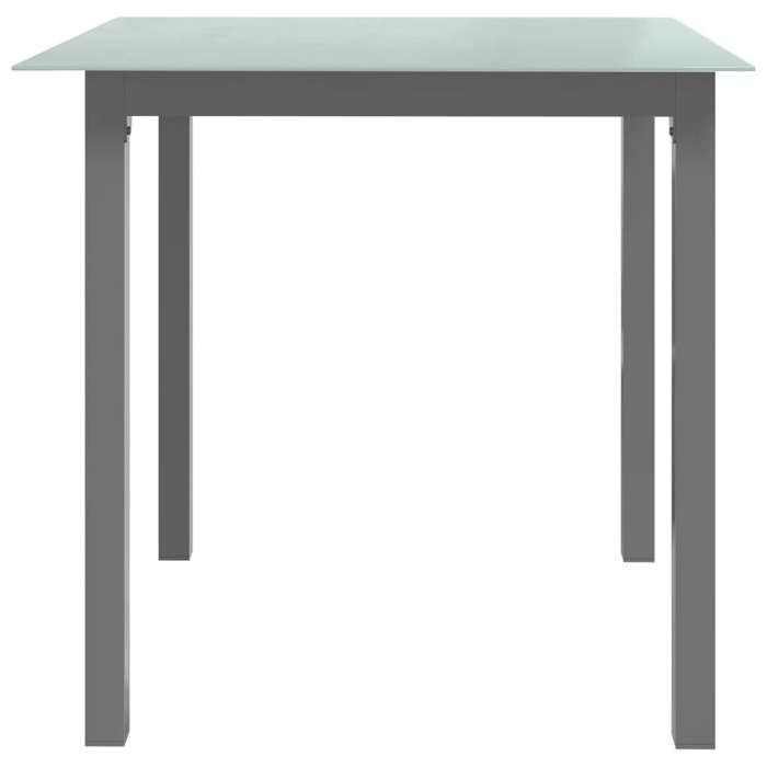 Maison Exclusive - Table de jardin Gris clair 80x80x74 cm Aluminium et verre